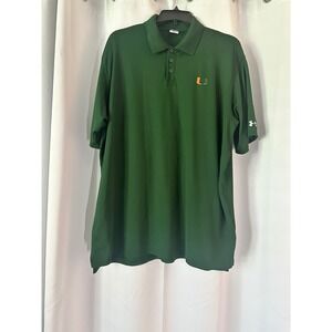 Under Armour Miami Hurricanes Polo Shirt Athletic Training XXL‎